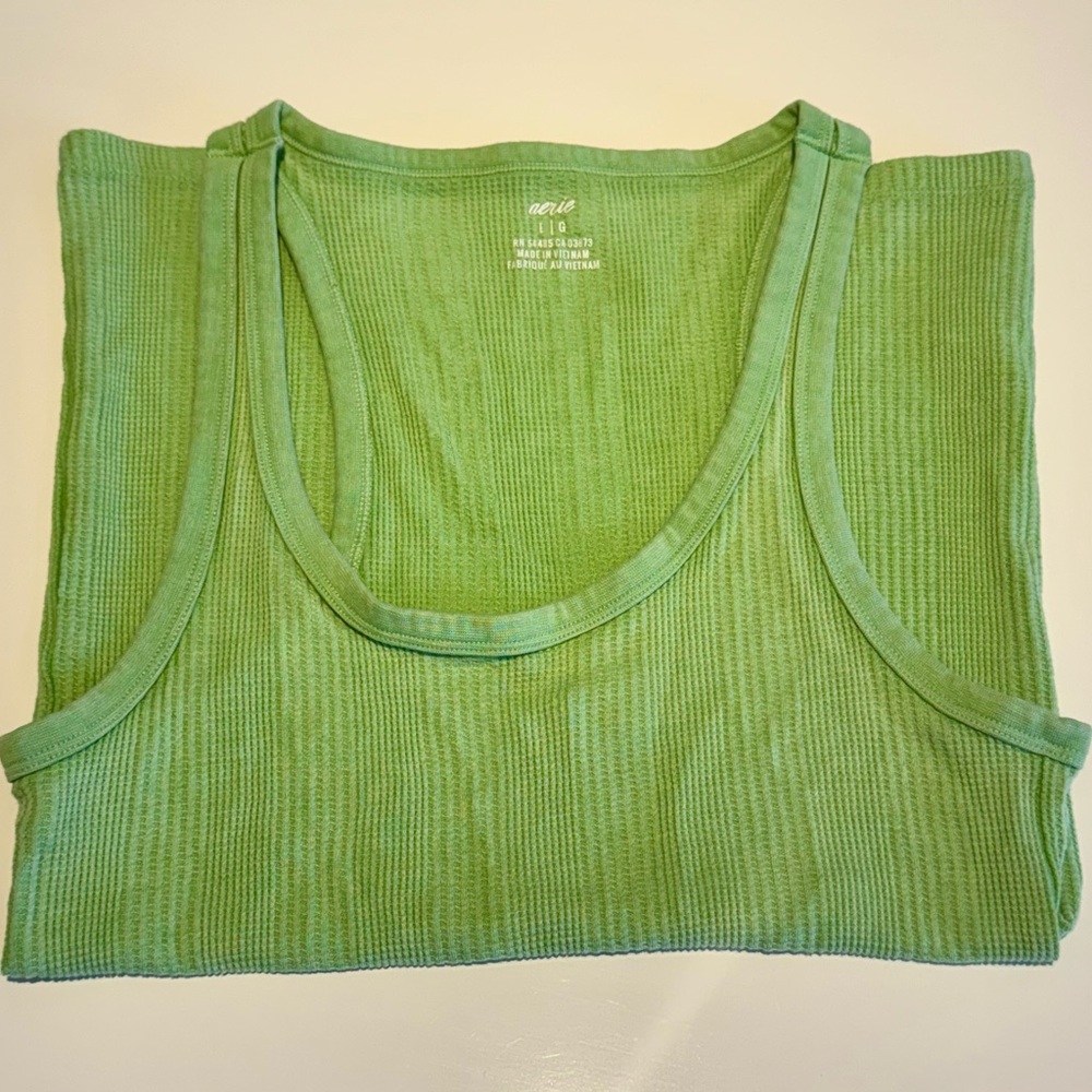 Aerie Vibrant Green Ribbed Tank Top